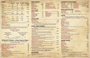 Pizza Time menu