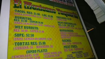 Taqueria El Mexicano menu