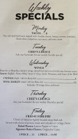 The Great Escape Grill menu