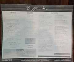 The Gafford menu