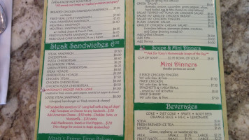 Antonia's Family menu