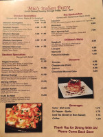 Mia's Italian Bistro menu