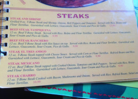 El Tres Amigos menu