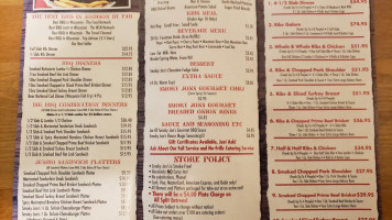 Smoky Jon's #1 Bbq menu