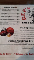 Ref's And Grill menu