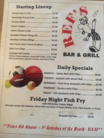 Ref's And Grill menu