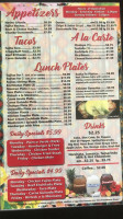 Becky's Taqueria menu