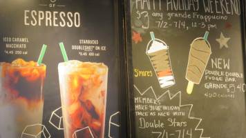 Starbucks menu