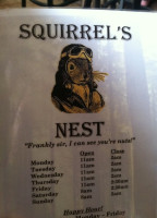 Squirrel's Nest menu