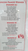 Chin Dynasty menu