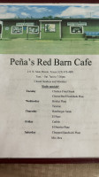 Pena Red Barn Cafe menu