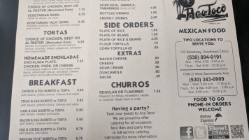 Aca Taco menu