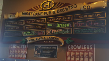 Great Dane Pub Brewing Co. Fitchburg menu