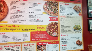 Porky's Pizza menu