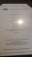 Cafe Paradisio menu