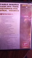 Hushers Pub Grill menu