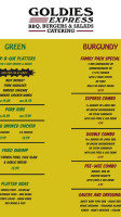 Goldie's Express Bbq Catering menu