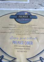 Premier Diner menu