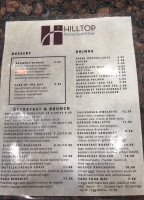 Hilltop Restaurant And Bar menu