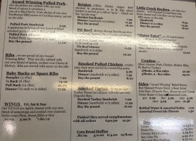 Little Creek -b-cue menu