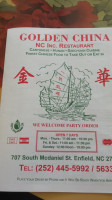 Golden China menu