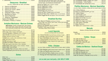 Tlaquepaque menu