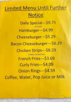 Rock Lake Cafe menu