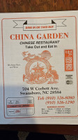 China Garden menu