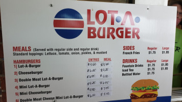 Lot-a-burger menu