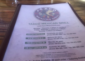 Taxco menu