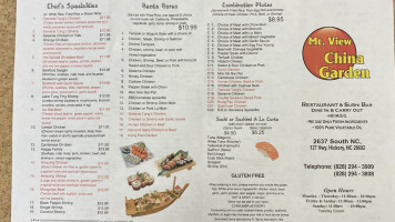 China Garden menu