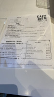 Cafe Diem menu