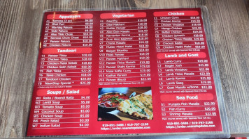 Naanstop Indian Cuisine menu