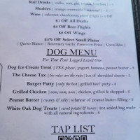 The White Oak Tavern menu