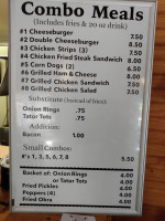 Boudreux Burger Barn menu