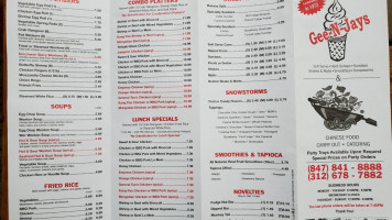 Gee N Jays menu