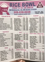 Rice Bowl Express menu