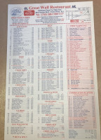 Great Wall menu