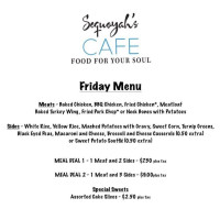 Sequoyah's Cafe menu