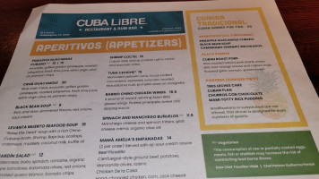 Cuba Libre Restaurant Rum Bar Philadelphia menu