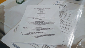 La Fontana menu