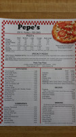 Pepe's Pizza menu