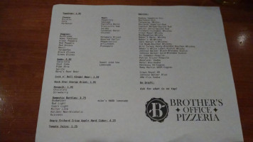 Brother's Office Pizzeria menu