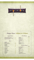 Provisions Catering menu