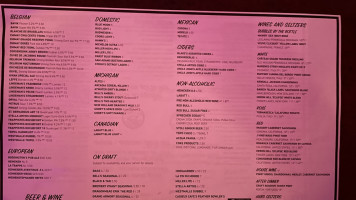 Cadieux Cafe menu