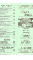 Lee's Wayne Sushi menu