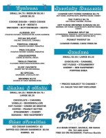 Tastee-freez menu