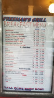 Freeman's Grill menu