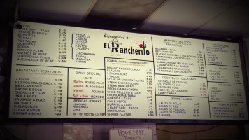 El Rancherito menu