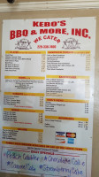 Kebo's Bbq More menu